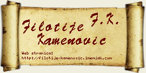 Filotije Kamenović vizit kartica